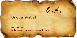Orova Antal névjegykártya